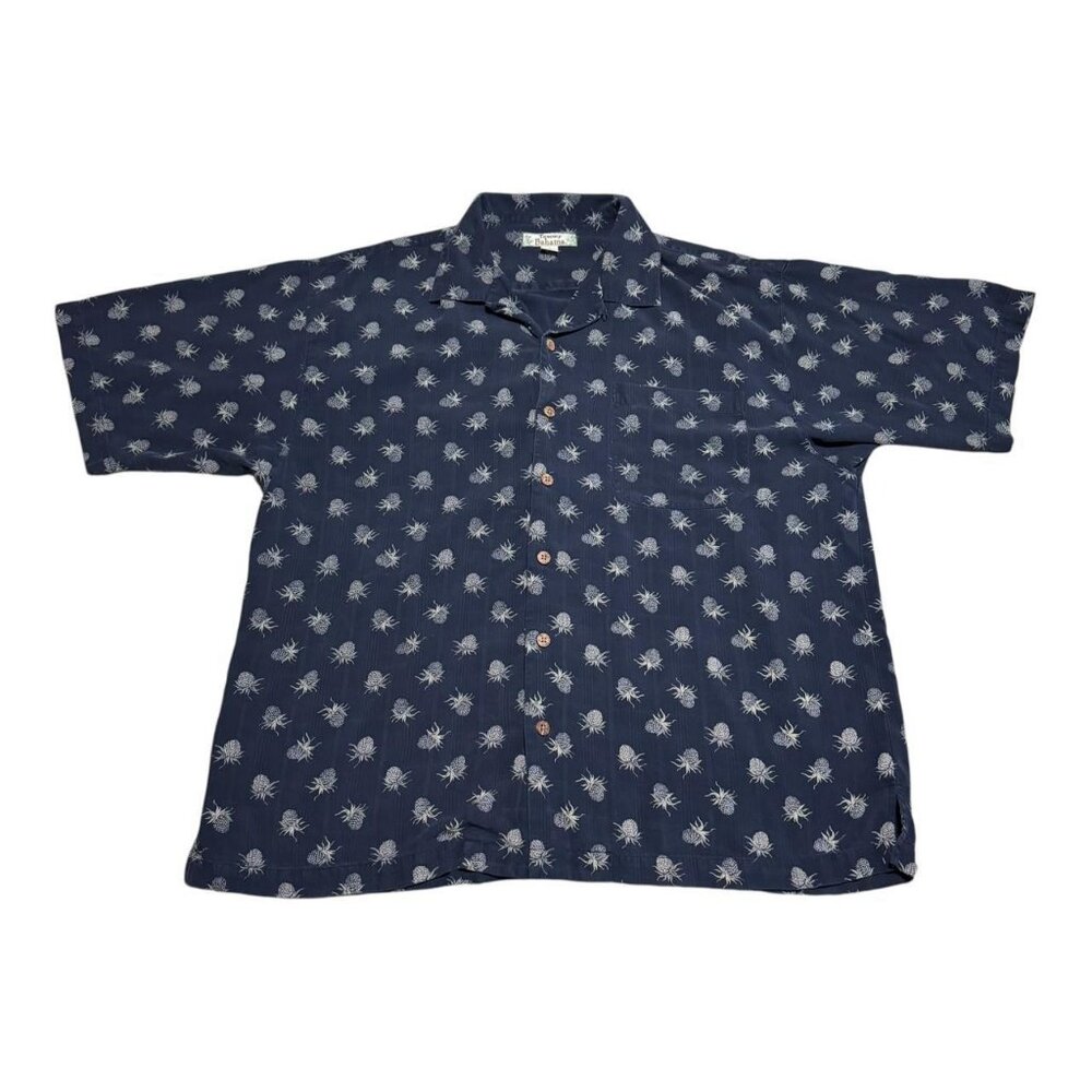 Tommy Bahama Pineapple All Over Print Casual Button Up Shirt Adult XL